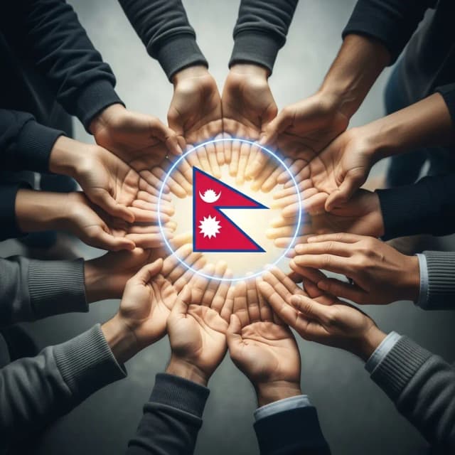 Nepal Flag Circle